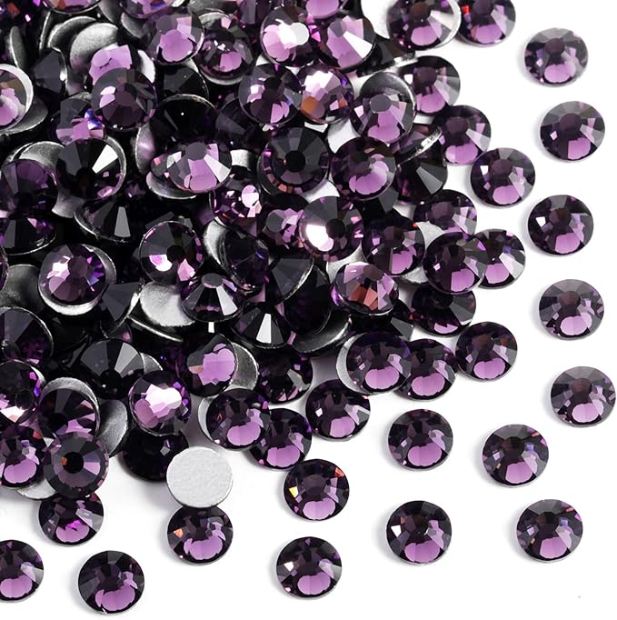 Beadsland 1440pcs Flat Back Crystal Rhinestones Round Gems for Nail Art and Craft Glue Fix, Tanzanite, SS20, 4.6-4.8mm