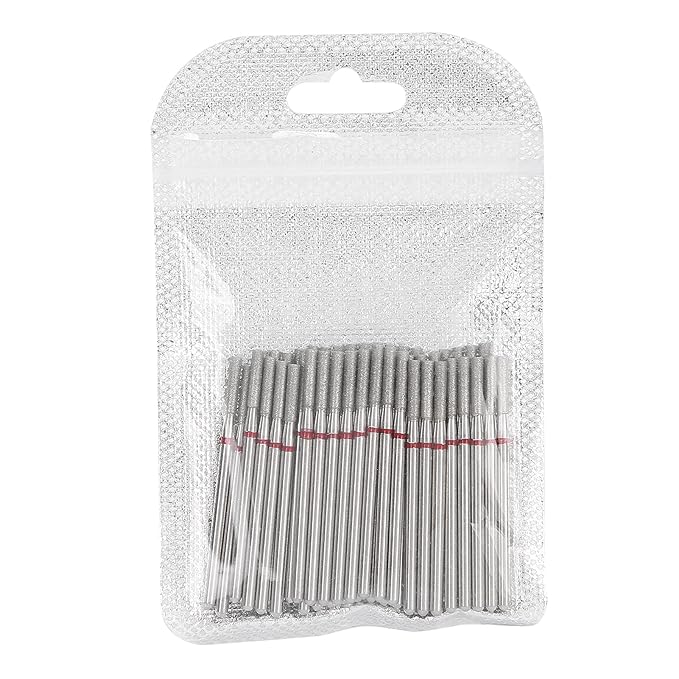 50Pcs Cuticle Bit, Carborundum Flat Head Nail Polishing Grinding Head, Dead Skin Removal Drill Bits for Beginners