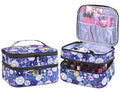 Nail Polish Organizer- Holds 30 Bottles Nail Supply Organizers and Storage Double-layer Nail Bag Organizer Case Nail varnish Organizer Nail Polish Storage Bag with Handle (Flower)