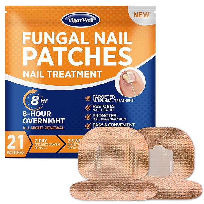 Large Nail Patches Extra Strength: 21 PCS Nighttime Hydrogel Patches for Overnight Repair - Visible Results in 8 Hours - Toenail Treatment Extra Strength