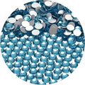 NCB 3000pcs Flatback Round Glass Nail Art Rhinestones Crystal for DIY Making Accessories Shoes, Clothes, Face Art, Bags, Manicure (Aquamarine, SS6 3000pcs)