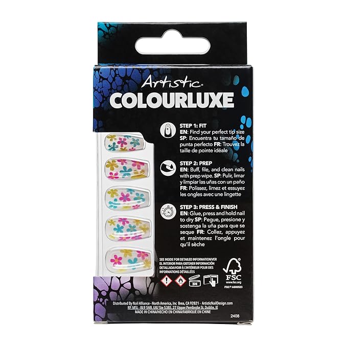 Artistic Colourluxe Press-On Tips - Kit Colourluxe Press-On Tips - Kits Nails - 30 Nails (Daisy Daze, Kit)