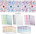 2800PCS 25 Sheets Self-Adhesive Jewel Stickers Rhinestones Jewels Rhinestone Stickers DIY Gem Rhinestone Multi Color Gemstone Embellishments Assorted for Makeup, Festival, Crafts & Embellishments