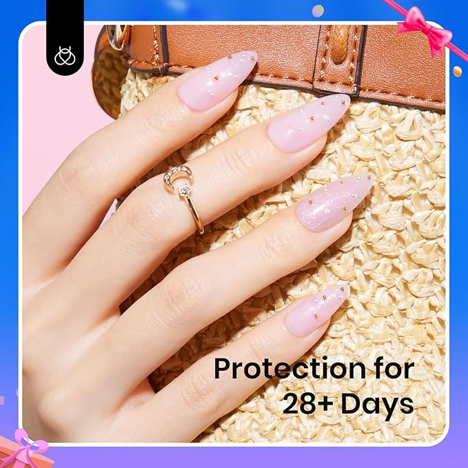 Beetles Rubber Base Builder Nail Gel - White Nude Pink Glitter French Tip Base Color Gel Polish Set for Manicure Strengthener Long Lasting Soak Off U V LED Nail Art