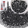 5000PCS SS10/2.8mm Crystal Rhinestones (Jet Black) with 2Pcs 10ml B7000 Jewelry Glue, Bedazzling Flatback Glass Rhinestones for Crafting, Gems Diomand Charms for Tumbler Shoes Clothing Mugs Nail Art