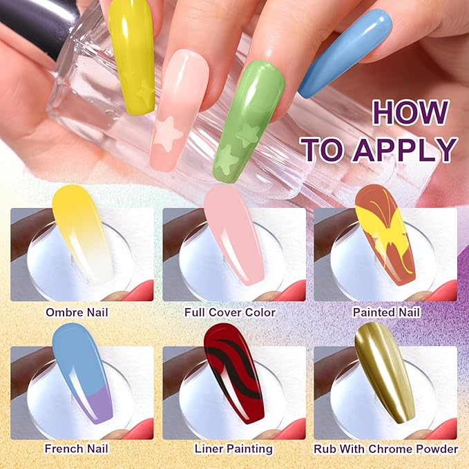 Gradient Gel Nail Set,16 Color for Ombre Nude&Pearlescent Color White＆Black Nail Polish Platte Kit with 14* Nail Art Tools,Pat Painting Gel French Nail Manicure No-wipe DIY Art Home Salon