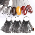 150 Pcs Nail Swatch Sticks with Ring, Transparent Black Oval Shape Nail Art Tips, Acrylic False Nail Sample Sticks for Gel Polish Displaying Colors and Training Nail Tools for Home or Salon Use