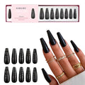 Kiara Sky Press On Nails | XPRESS PRO 100% Acrylic Nails | 30-Piece Kit Includes Nail Glue, Cuticle Pusher, File & Prep Pad |Coffin Long - Dark Soul
