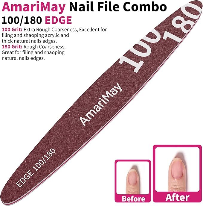 Nail File Combo, 3 Pcs of 100/180 Edge Tile, 100/180 Flex Tile and 600/3000 Shiner Tile, Double Sided Washable Grit Emery Boards, Professional Manicure Tools for Acrylic and Gel Nails.