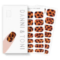 DANNI & TONI Semi Cured Gel Nail Strips Cheetah Print Gel Nail Wraps Leopard Print 28 Stickers Gift for Woman | Tortoise Glow