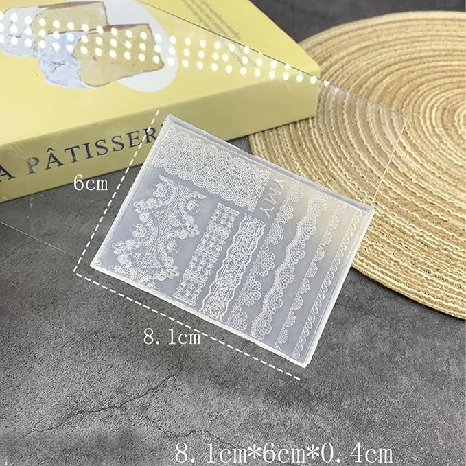 Lace Nail Art Silicone Mold, 3D Floral Lace Edge Pattern Plate for UV Gel Resin, DIY Manicure Decoration Tools