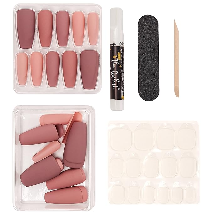 The Nailest - Instant Luxury Acrylic Press-on Nails - Medium Coffin- Basic Multiplayer