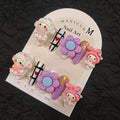 10Pcs(1Pack) Handmade Press On Nails 3D Flower Nails Cute Catoon Bunny Nails for Women Party Holiday Daily Wear Size M
