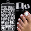 240pc Fake Toenails Half Cover Gel Toe Nail Tips Clear Press on Toenail, Short Square Fake Toes Nails Tips French Gel Toenails Extrension False Toe Nail Feet Artificial Toenail Tip