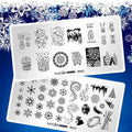 Whats Up Nails - Christmas New Year Winter Nail Stamping Plates (A022, B065) for Nail Art Design