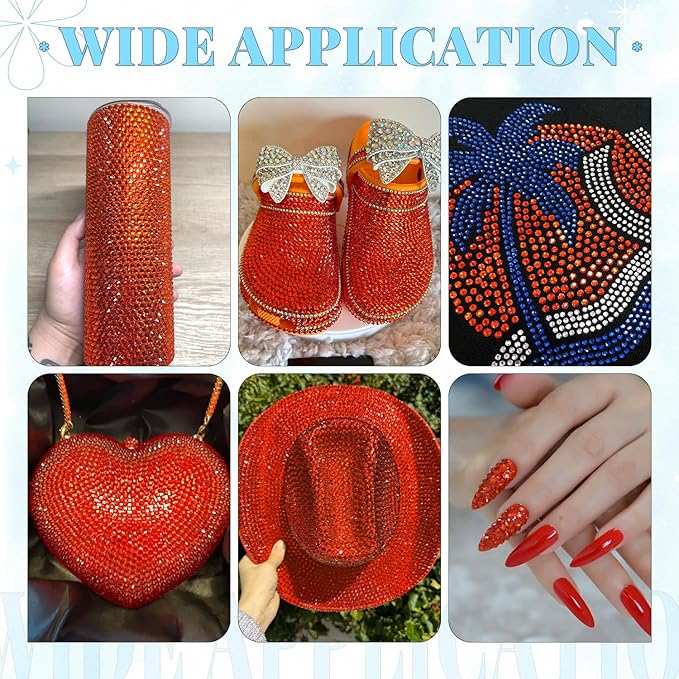6000Pcs Resin Rhinestones for Bedazzling with 3Pcs B7000 Jewelry Glue, 1 Box Red Zircon Flatback Rhinestones for Crafting Crafts DIY, Crystals Gems for Clothing Shoes Tumblers Nail Art Makeup