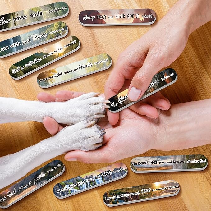 50 Pcs Christian Gifts for Women Bulk Christian Nail File Bulk Mini Bible Scripture Women's History Month Gift Emery Board Nail Files Religious Motivational Gifts for Men Employee Coworker