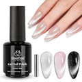 Beetles Silver Cat Eye Gel Nail Polish - 15ML Silver Glitter Cat Eye Gel Polish with Magnet Soak Off UV Velvet Nail Polish Salon DIY Manicure Gift for Women