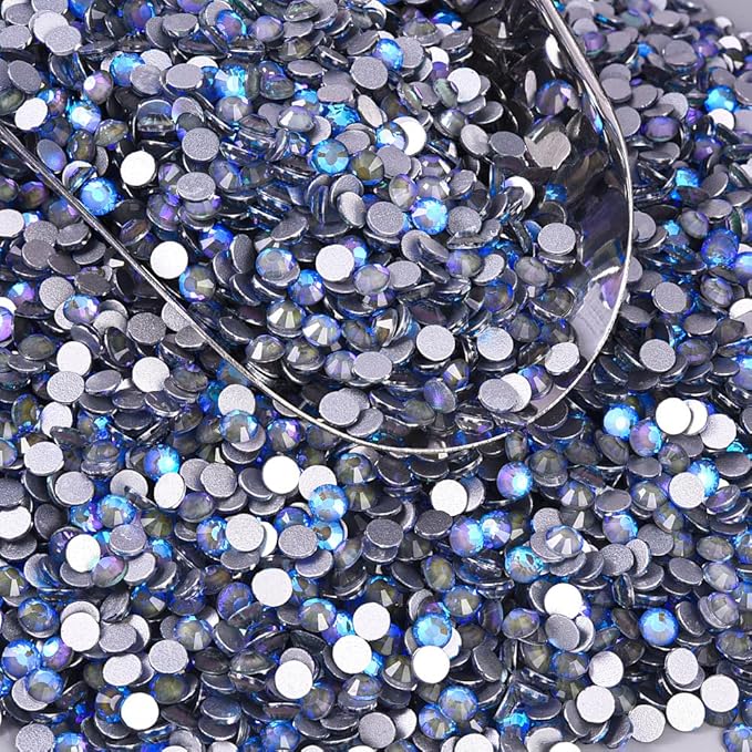 Blinginbox Rhinestones for Crafting,Flatback Rhinestones Glass Gems Stones Round Gemstones Non-Hotfix Crystal for Crafts Nail Decoration,Galaxy Sky Crystal(1.9-2.0mm) SS6/1440pcs