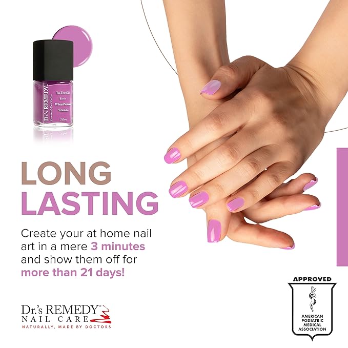 Dr’s Remedy 3 Pack Nail Polish Kit, Rise and Shine Trio, Non Toxic and Organic All Natural Enriched Nail Strengthener - TOTAL Two-in-One/SERENE Salmon/MAGNIFICENT Magenta