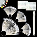 Allstarry 200 Pcs Natural Nail Swatch Sticks with Ring and Numbered Tips Roundhead Shaped Nail Art Polish Display Tips, False Nail Sample Sticks, Sacks of Nail Practice-Tips for Manicure