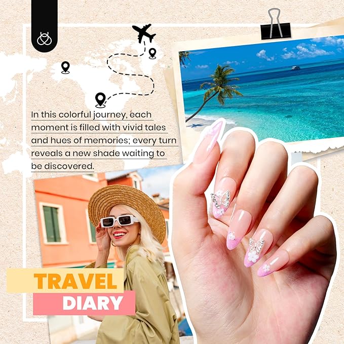 beetles Gel Polish Kit - 36 Colors Nail Kit Pink Purple Cat Eye Polish Set With 4pcs Base and Glossy Matte Glitter Top Coat Travel Diary Soak off Uv Gel Manicure Gift for Women
