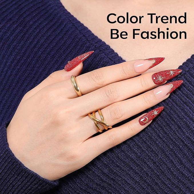 modelones Glitter Gel Nail Polish Pastel Burgundy Red Gel Nail Polish Soak-Off UV Gel Polish - 28+ Days Long-Lasting Salon-Quality Nail Art for Spring & DIY Manicure & Gift 15ML