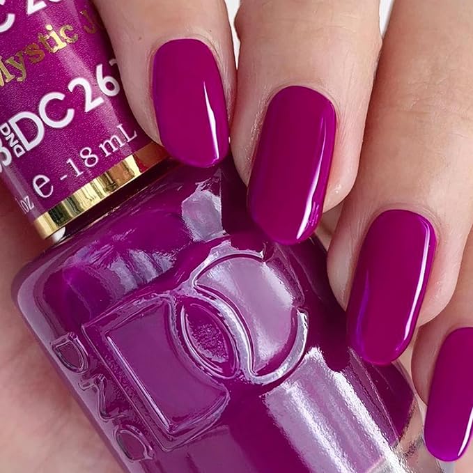DND DC Gel Polish Set, Purple Collection, UV/LED Gel Polish and Air Dry Nail Lacquer, Matching Chip-Free Polish Duo, 263 Mystic Journey, 0.5 Fl Oz