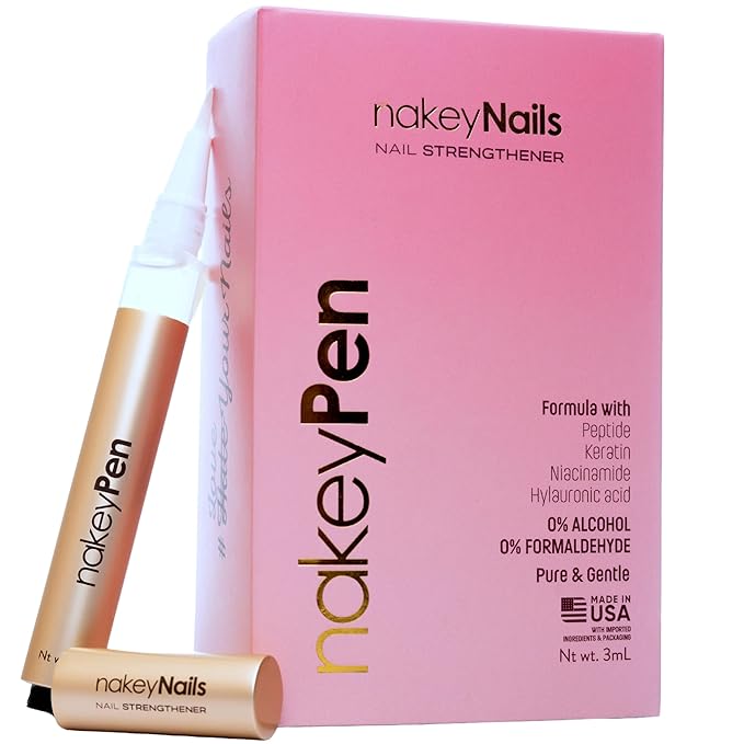 Nail Strengthener & Nail Hardener Serum | Fast-Absorbing Nail Care for Thin, Weak & Peeling Nails | Made with Niacinamide, Keratin, Peptide & Hyaluronic Acid | 45 day supply