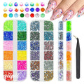 24 Color 2mm SS6 Small Resin Rhinestones for Bedazzling Crafting Tiny Flatback Stones Colorful AB Jelly Craystal Gems Diamonds Charms for Nails Eyes Face Makeup Tumblers Bottles DIY Crafts