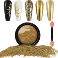 Artdone Chrome Nail Powder, Light Gold Iridescent Aurora Powder Metallic Mirror Effect Pigment Pearlescent Mermaid Pigment Pearl Glitter Dust Kit, Nail Art Decoration, Resin Craft
