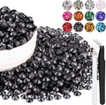 1500PCS 6mm Resin Rhinestones Bulk for Crafting (Black), Flatback Bedazzling Crystals for Crafts DIY Nail Decoration, Gems Charms for Tumbler Shoes Clothing Fabric with Pickup Pen and Tweezers