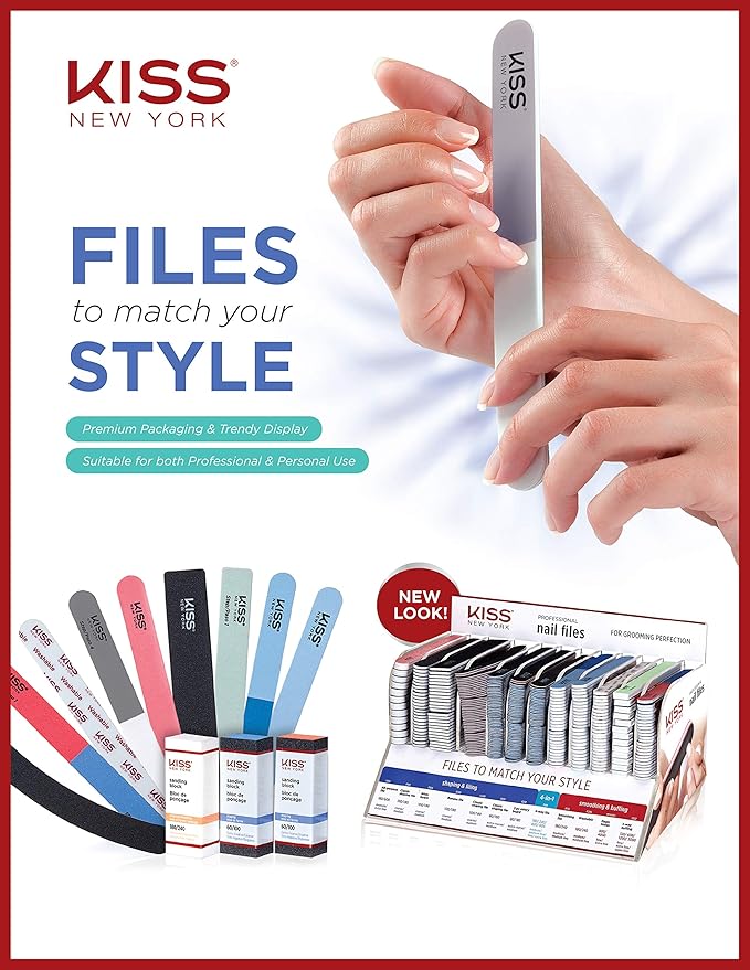 Kiss File All Purpose & Smoother 180 Medium / 600 Extra Fine F100N - Pack of 12
