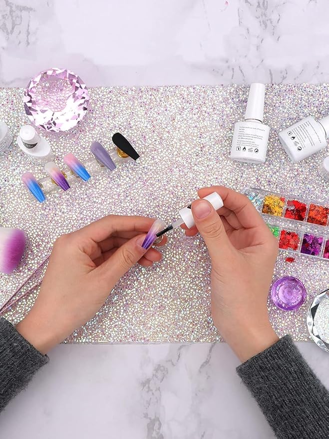 EBANKU Shiny Nail Table Mat, Hand Rest Pad for Manicure, Washable Portable Cushion Pillow, Salon Practice Hand Holder