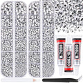 12000Pcs Resin Rhinestones for Bedazzling with 3Pcs B7000 Jewelry Glue, 2 Boxes Silver Flatback Rhinestones for Crafting Crafts DIY, Crystals Gems for Clothing Shoes Tumblers Nail Art Makeup