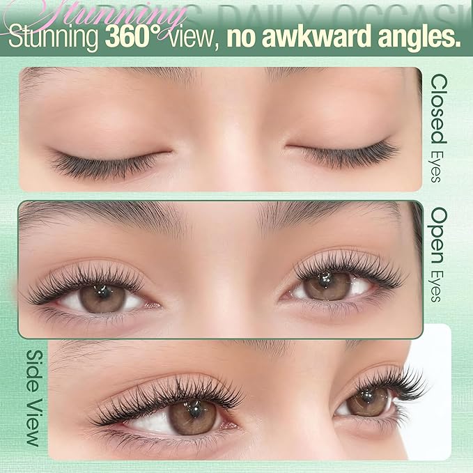 Short Lash Clusters 8-9MM Natural Eyelash Clusters Invisible Band Cluster Eyelash Extensions Wispy Cluster Lashes C Curly Individual Lashes 90PCS DIY Lash Extension by Lvmixwig