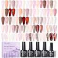 GELLEN Gel Nail Polish Set Nude, 20 Colors Gel Polish HEMA TMPTA TPO 3-free UV Soak off Nail Gel with Glossy Matte Cateye Top Coat and Base Coat, Pink Purple Neutral Nail Art for Women Salon at Home