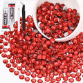 600PCS SS30/6mm Crystal Rhinestones (Light Red/Light Siam) with 2Pcs 10ml B7000 Jewelry Glue, Bedazzling Flatback Glass Rhinestones for Crafting, Gems Diomand Charm for Tumbler Shoes Clothing Nail Art