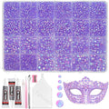 20000Pcs Light Purple AB Flatback Jelly Resin Rhinestones for Bedazzling, Mix Sizes 2-6mm Crystal Rhinestones Gems, Purple Gems Bedazzling for Crafting for DIY Face Makeup Crafts Tumblers
