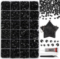 RODAKY Black Resin Rhinestones for Crafting Bedazzling,2-6MM Rhinestones for Nails Art,Black Nail Rhinestone and Gems,Nail Diamond Flatback Gems Crystals Charms for Nail Design DIY Makeup Decor