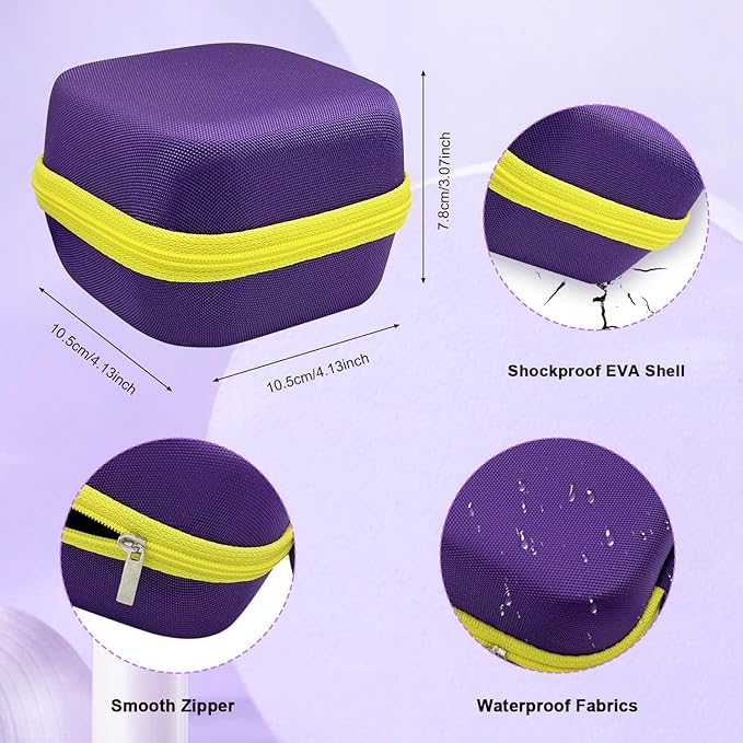 81 Holes Nail Drill Bit Holder, Nail Bits Display Container, Dustproof Portable Organizer Storage Bag, Efile Nail Bits Professional Manicure Tools, for Manicure Tools (ONLY CASE) (Purple+Yellow)