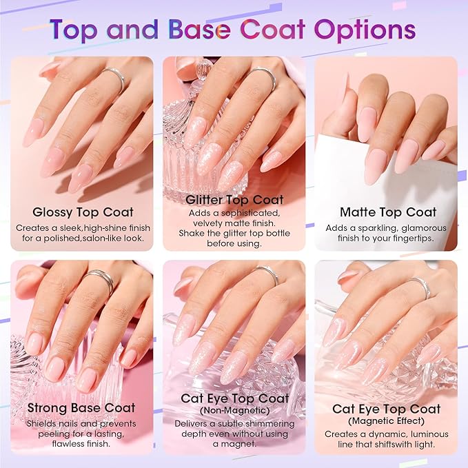 GELLEN Gel Nail Polish Kit with U V Light, 71pcs Gel Nail Kit 32 Colors All Seasons, Base & Top Coats (Glossy/Matte/Glitter/Cat Eye), Professional Home Salon Manicure Kit for Women & Beginners