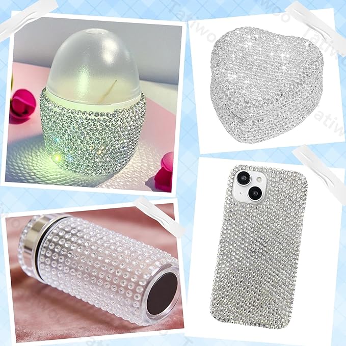 20000Pcs Clear Crystal Flatback Jelly Resin Rhinestones for Bedazzling, Mix Sizes Clear Rhinestones Gems Bedazzling for Crafting, Flatback Rhinestone for DIY Face Makeup Crafts Tumblers