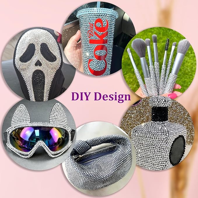 16000Pcs Resin Rhinestones with Tweezers for Crafting, Silver 2-6mm Mixed Sizes Non Hotfix Flatback Gems, Bedazzling Crystal for DIY Crafts Clothing Tumblers Mugs Shoes Fabric Decor Nail Art