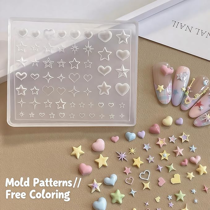 1 Pcs Star Silicone Nail Art Molds for Women Resin Nail Design