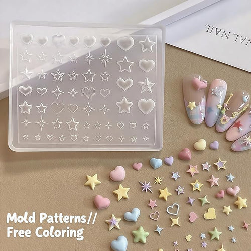 1 Pcs Star Silicone Nail Art Molds for Women Resin Nail Design