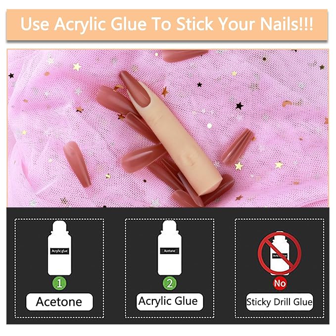 Silicone Practice Fingers for Acrylic Nails, Bendable Silicone Fake Finger to Practice Fake Nails, Soft Nail Training Finger Flexible Practice Nail Finger Hand for DIY Nails(Color 1)