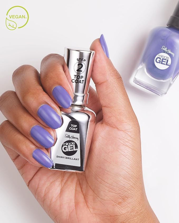 Sally Hansen Miracle Gel™, Shiny Top Coat, Long Lasting, Gel-Like Formula, No UV Lamp Needed, Clear Nail Polish