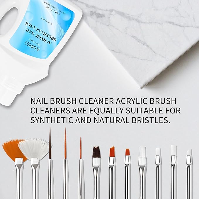 AIJIMEI Acrylic Nail Brush Cleaner 17FL.OZ 500ml Acrylic Brush Cleaner Restorer Liquid Solution for Acrylic Paint Brush Cleaner Nails Acrylic Powder Painting Acrylic Gel Nail Brush Cleaner