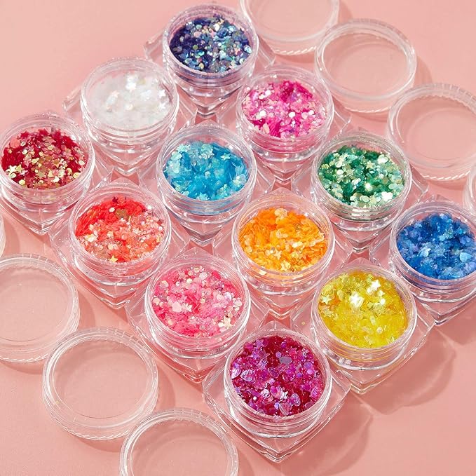Makartt Nail Rhinestone Glue Gel for Nail Glitters Nail Gems Bundle with Nail Decorations Kit 3D Butterfly Dried Flowers with Nail Tweezers